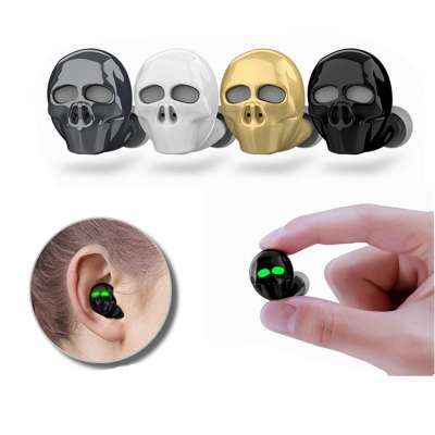 Bass Stereo Mini Micro Earbud Earpiece Skull Bone Bluetooth Earphone with Microphone Noise Cancelling Hi-Fi Handsfree